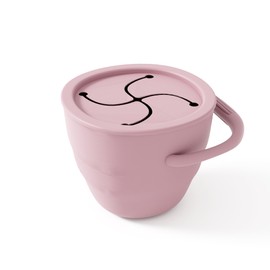 Muqee Peeko Baby Snack Containers in Safe Silicone Collapsible Cup for Infants in Rose Pink Color for baby girls Perfect s Baby Travel Gear and Kids Travel Essentials