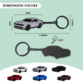 glahorse For Dodge Challenger Hellcats Dakota Charger SRT Avenger Durango Keychain，For Dodge Challenger Accessories 2015-2022（Grey）