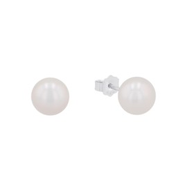 Amor 9246472 Women's Stud Earrings 925 Sterling Silver with Freshwater Cultured Pearl, 0.8 cm, Silver, Comes in Jewellery Gift Box, Sterling Silver, None