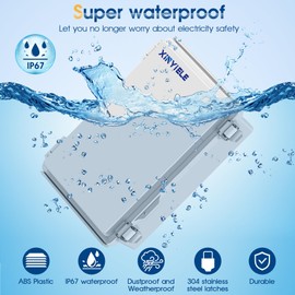 XINYIELE Waterproof Outdoor Project ABS Plastic Junction Box IP67 Weatherproof Dustproof Enclosure with Hinged Cover, Mounting Plate,Wall Brackets for Power Project (11"X7.5"X5.5")