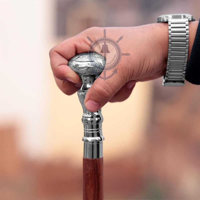 Premium Chromed Deluxe Walking Sticks | Rosewood Crafted Walking Cane