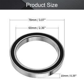 Othmro 1Pcs 6812-2RS Deep Groove Ball Bearings, Double Sealed Bearings, High Carbon Chromium Bearing Steel Roller Guide Bearing, 2.36x3.07x0.39inch Ball Bearings for Scooters Elevators Skateboards
