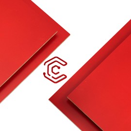 Creatorally 4 Pack Pre-Painted Colored Plywood Sheets,12x12x1/8 Inch (3mm) Basswood Board,Ideal for Laser Cutting, Engraving, DIY Crafts, Ornaments, Models Making (Red)