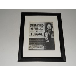 Framed Billy Joel Drinking in Public b/w Promo 1973 print 14"x17"