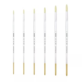 XDT#767-2 Round Tip Art Brush 6Pc #1#3#5#7#9#11 Hog Acrylic Oil Watercolor