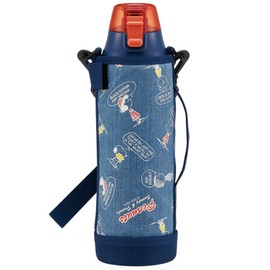 Skater KSDC10S Sports Bottle, Direct Drinking Water Bottle, 35.0 fl oz (990 ml), Includes Bottle Cover, Peanuts, Striped, Snoopy