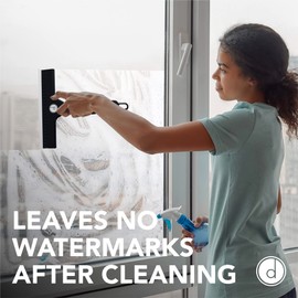 Squeegee for Shower Door, Car Windshield, and Glass Window - 2 Extra Silicone Replacement Blades - Foam Handle - Black