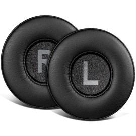 SOULWIT 70mm Earpads Cushions Replacement for Jabra Move/Elite 25h Wireless On-Ear Headphones, Ear Pads with Softer Protein Leather, High-Density Noise Isolation Foam - Black