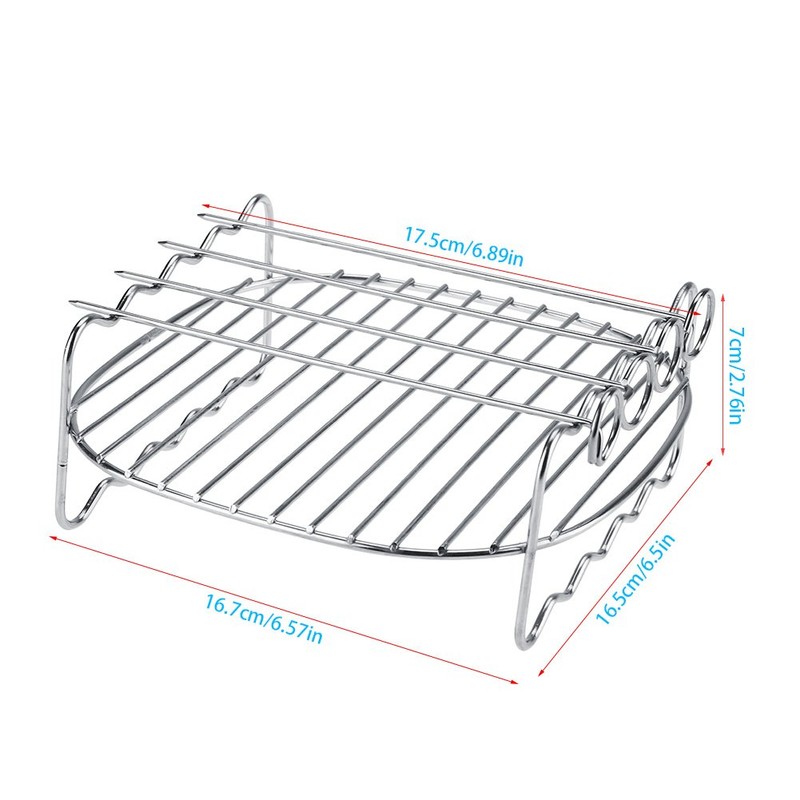 Air Fryer Double Layer Rack, Kitchen Accessory Replacement BBQ Rack