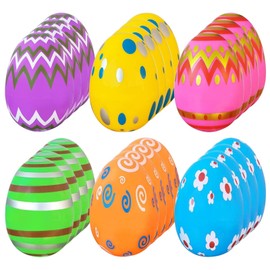 Cosswe Plastic Easter Eggs, Pack of 24 Easter Eggs for Filling Twisted Eggs for Gifts for Easter Easter Hunting Games