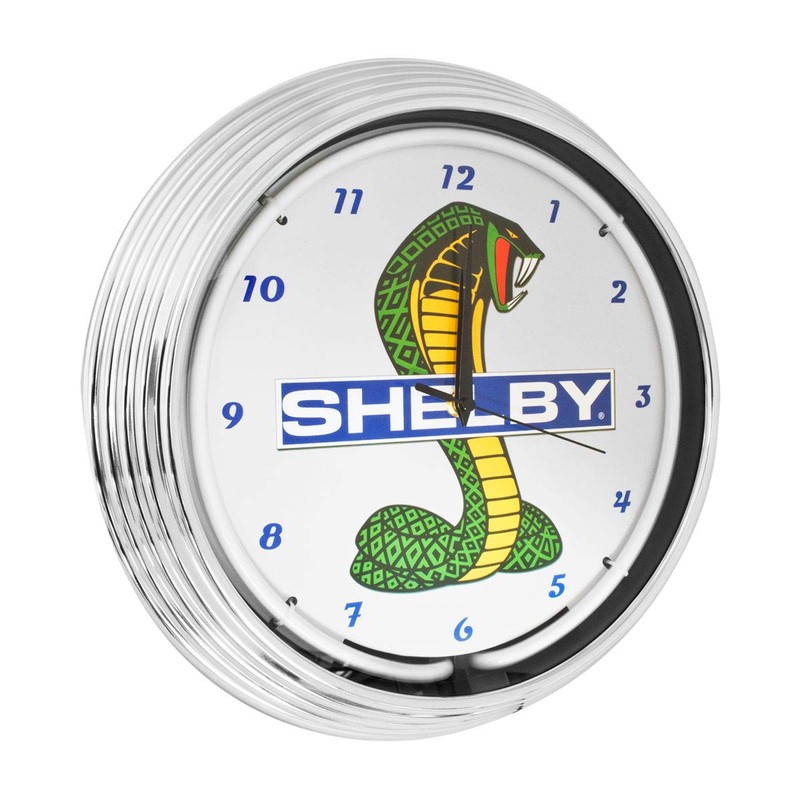 Shelby Cobra Blue Light Up Neon Wall Clock 15-Inch