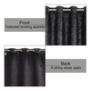 Bujasso Metallic 85% Blackout Curtains Black Room Darkening Curtains 2