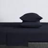BASIC CHOICE Brushed Microfiber Bed Sheet Set, Navy, King, 4