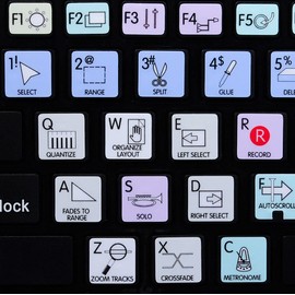 4Keyboard Steinberg CUBASE/NUENDO Galaxy Series Keyboard Stickers Shortcuts 12X12 Size