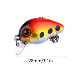 Fishing Lures, Fishing Mini Crank-Bait Set 2.8cm- 10 Pieces Ultra-Light Artificial Lures Trout Perch in Box