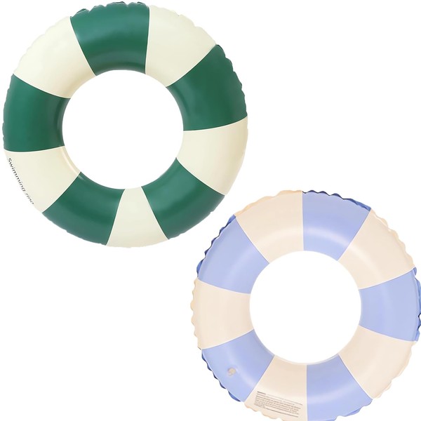 Swimming Ring, Pack of 2 Air Mattress Swimming Hoops, Inflatable,