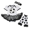 Sport Body de bebé Vestido Impresión De Fútbol Blanco Damasco