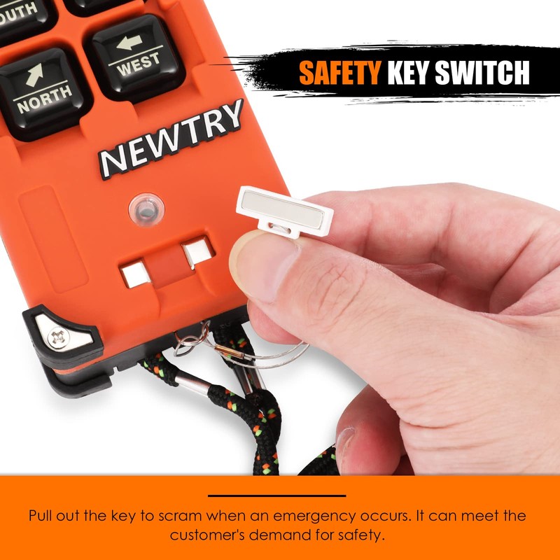 NEWTRY 8 Buttons Wireless Crane Remote Control 12V Industrial Channel