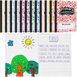 Henoyso 12 Pcs Primary Journal Composition Notebook K-2 64 Pages Primary Ruled Books for 1st 2nd Grades Kids Writing Drawing Practice Notebooks for Preschool Kindergarten Elementary School (12 Color)