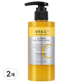 Partner_Reference 미샤 비타씨플러스 올인원 팩 폼 클렌저 200ml 2개 / 미샤 비타씨플러스 올인원 팩 폼 클렌저 200ml 2개