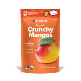 Sur Nutrition Organic Crunchy Freeze-Dried Mango Fruit Strips – 100% Real Fruit, No Added Sugar, Gluten-Free, Vegan – Perfect for On-the-Go, Smoothies, and Baking (Mango)