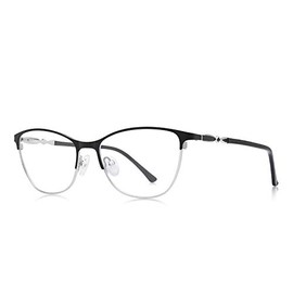 OLIEYE Cat Eye Reading Glasses For Women Retro Design Reader Computer Glasses with Spring Hinges (Black, 200)