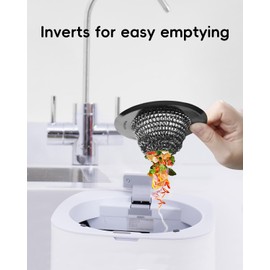 Black Sink Strainer, Reversible Mesh Sink Strainer with 304 Stainless Steel, Wokdada Revolutionary Anti-Rust Kitchen Sink Drain Strainer Food Catcher for Garbage Disposal Without Clogging