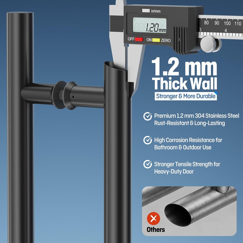Ranbo Ladder Style 18" Push Pull Door Handle,Back to Back,