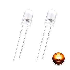 DSSRQI 100pcs Super Bright 5mm LED Diode Lights (Clear Transparent Lens) Emitting Lighting Assorted Kit Orange
