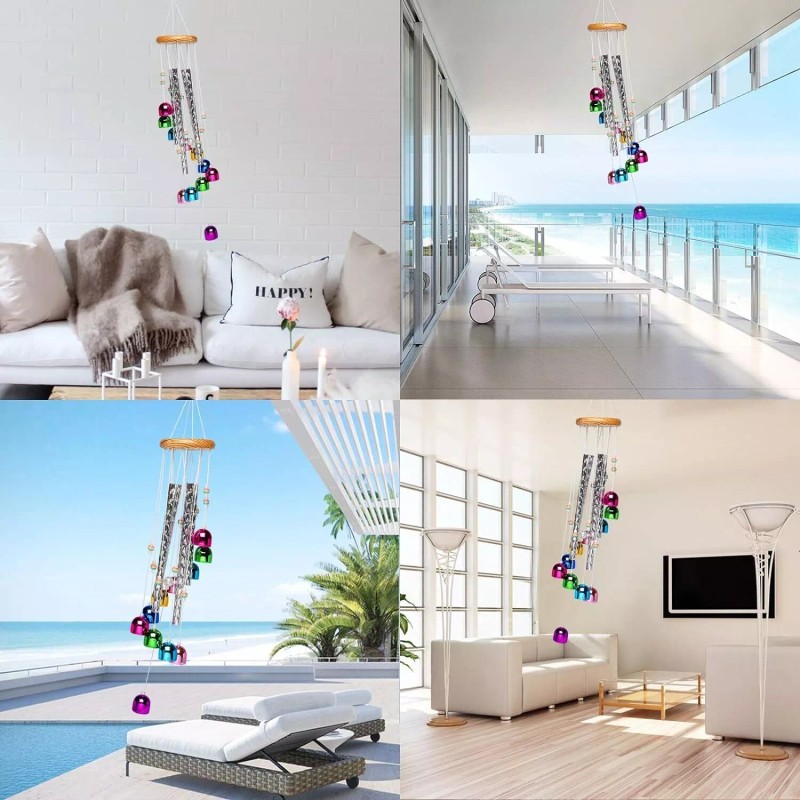 Kpbel Colorful Wind Chimes for Outside with 4 Aluminum Tubes
