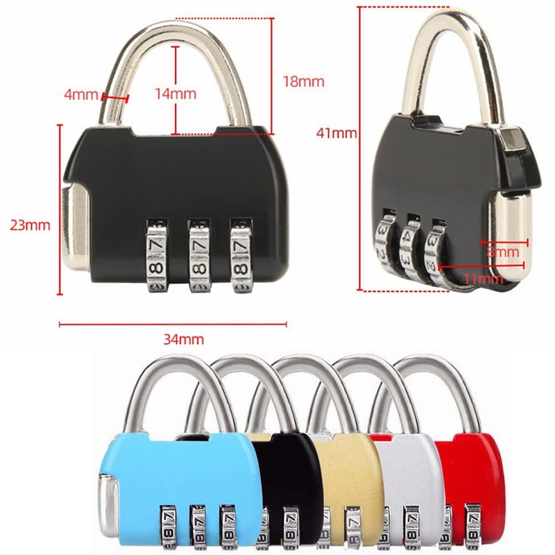 ZPLIUST 3 Digit Combinations Padlock The Safe Cipher Lock Resettable