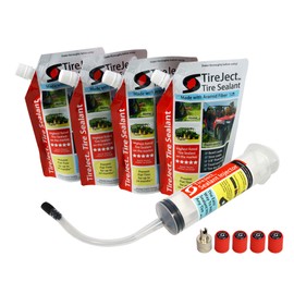 TireJect Off-Road Flat Tire Protection Kit with Sealant Injector (40oz Compact Tractor Kit)