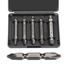 ANZOBEN Screw Removal Bit Stainless Steel Screw Removal Bit Extractor, Set of 5, Includes Screwdriver Bit, Screwdriver Bit, Screw Removal, Crushed Screw, Tanned Screw Remover, Repair Tool
