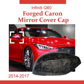 GOGOCARBON Mirror Cover Cap Compatible for Q60 2014-2017 Models | Direct Add-on Overlay New Forged Carbon Lightweight Strong with UV-Resistant Clear Coating Perfect for an Aggressive Updated Look