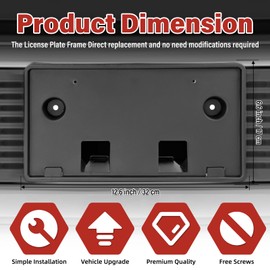 Jogscay License Plate Bracket Accessories for Ford Crown Victoria 1998-2011,for Mercury Grand Marquis 2003-2006, Front Bumper License Plate Holder Replacement Frame Black Mount