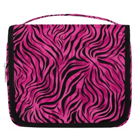 Eizlang Pink Leopard Makeup Bag Hanging Toiletry Bag Travel Makeup Bag for Women Men Waterproof Cosmetic Bag Organizer