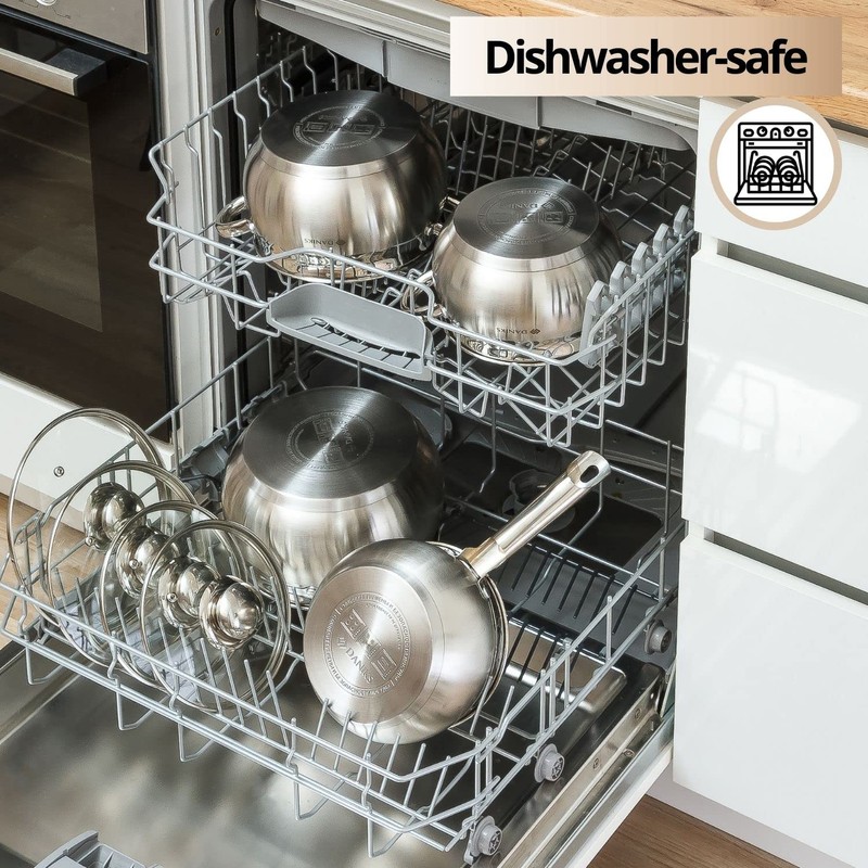 Daniks Classic 6-Piece Stainless Steel Induction Cookware Set – Dishwasher