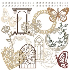 5 Packs Paper Lace Cutouts Vintage Lace Paper Frame Decorative Paper Die-Cut Paper Border Multicolored Specialty Paper Lace Doily for Scrapbooking Journaling Card Making Crafts (Fancy)