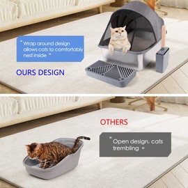 Upgrade Stainless Steel Cat Litter Box, XL Large Enclosed Cat Litter Boxes with Spacious for Big Cats, Premium Covered Cat Litter Box Features Leak-Proof Design, Includes Scoop for Easy Cleaning