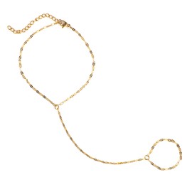 Mikovivi Ring Bracelet Hand Chain, Golden Hand Bracelet, Adjustable Finger Ring Chain, Stainless Steel, Stylish Hand Jewellery, Trendy Gift for Women, Stainless Steel