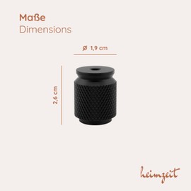 heimzeit Cabinet Knobs Core for Doors, Drawers and Dressers Made of High Quality Aluminium [Pack of 8] Colour: Black, Stylish Design, Furniture Knobs with Single Hole Handle and Screws