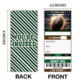 Qlnuk Football Birthday Invitations Football Ticket Invitations, Set of 20 Invites with Envelopes