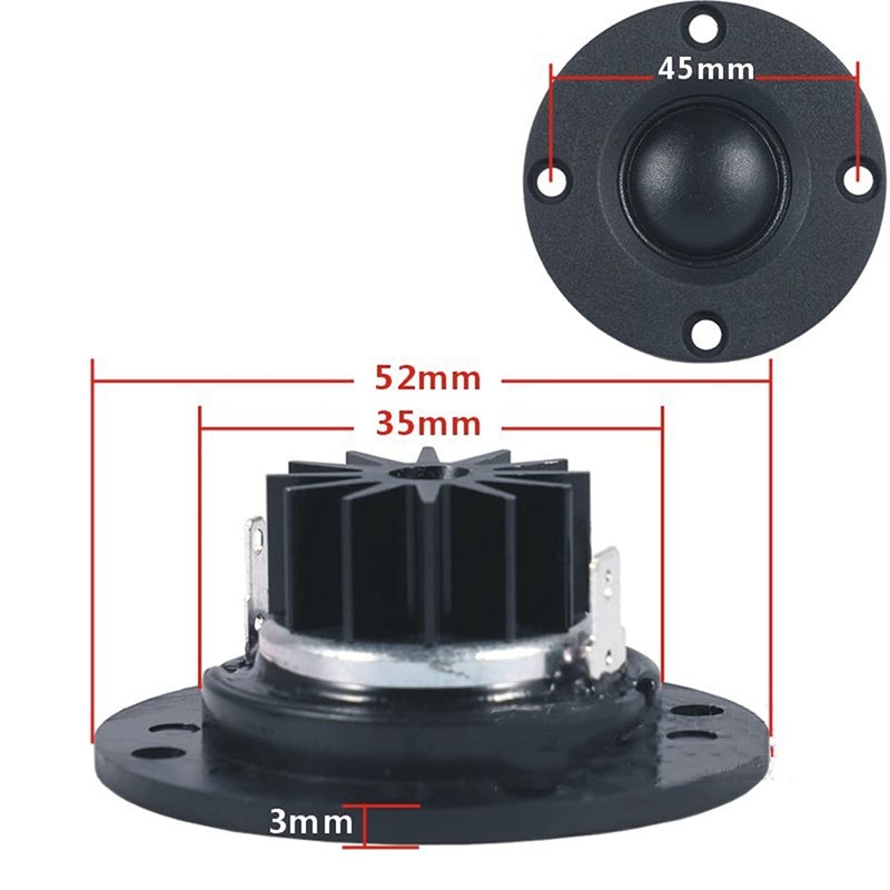 2Pcs Tweeter 1.5Inch 6Ohm 30W Dome Silk Film Tweeter HiFi