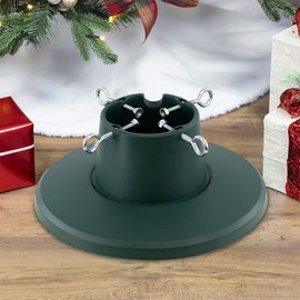 GEEZY Christmas Tree Stand for Live Tree, Heavy Duty Adjustable Plastic Holder for Christmas with Water Tank, fits Tree up to 2.1M, Base for Xmas Tree Decoration
