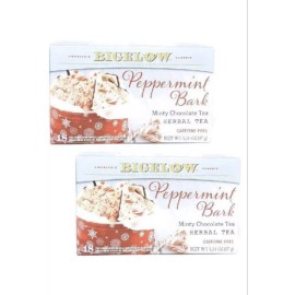 Bigelow Peppermint Bark Minty Chocolate Herbal Tea Seasonal Holiday  2 Boxes/36