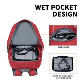 MIYCOO Ultra Lightweight Packable Backpack for Travel Camping, 45L Hiking Backpack Waterproof Foldable Daypack for Men Women Red