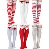 Suhine 6 Pairs Women Christmas Thigh High Fuzzy Socks Cute