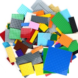 Classic Base Plates Building Pieces, 122PCS 13 Sizes Small Baseplates in Mix Color, Bulk Building Flat Platform Base Compatible with Major Brands Parts and Pieces