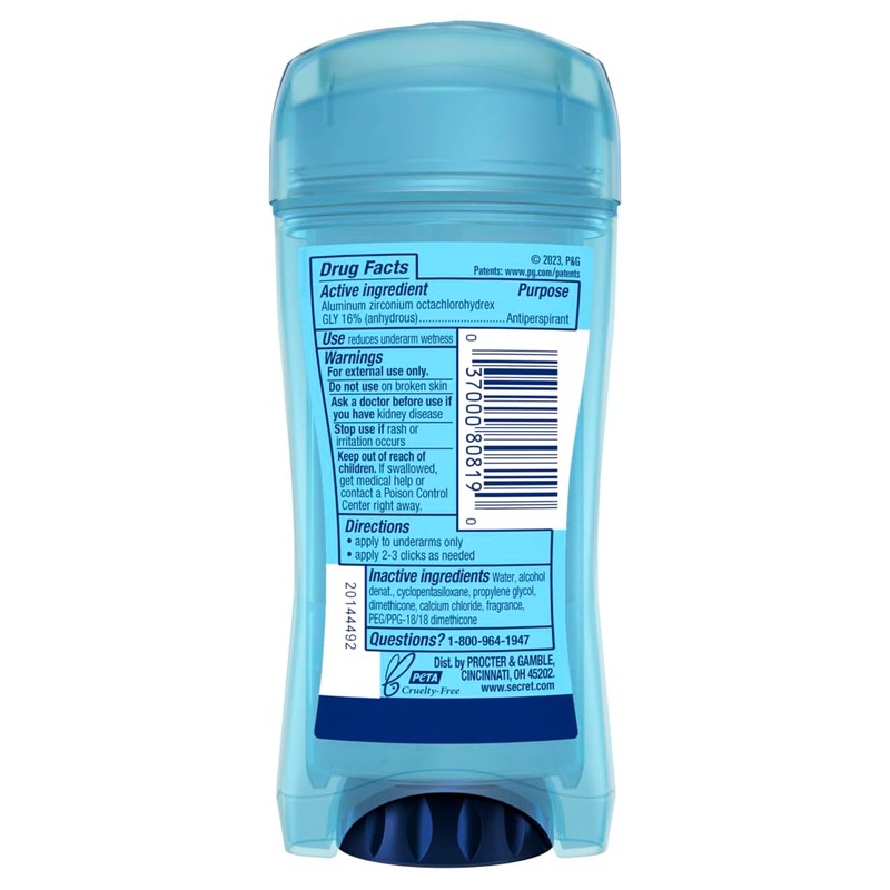 Secret Anti-Perspirant Clear Gel, Fights, 2.6 Ounce (Pack of 2)