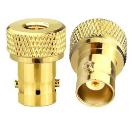 TUOLNK SMA Male to BNC Female RF Coax Connector for Radio Walkie Talkie RF Coaxial Adapter BNC to SMA Coax Adapter Set of 2 Gold Plated
